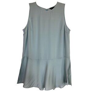 Theory Sleeveless 100% Silk Top Light Blue Small Classic Basic Luxury Blouse Y2K